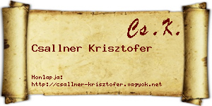 Csallner Krisztofer névjegykártya