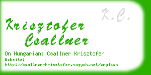 krisztofer csallner business card